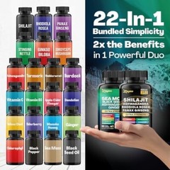 Zoyava Dynamic Vitality Bundle – Sea Moss and Shilajt, 60 Count, New