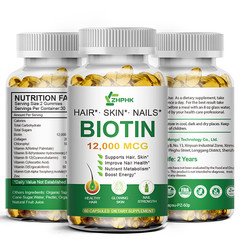 120 ct Biotin Capsules – Hair Growth & Keratin Production High Potency 12000mcg