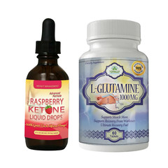 Raspberry Ketone Weight Loss Liquid Drops L-Glutamine Supplement Muscle Growth