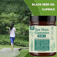 16 in 1 Organic Sea Moss Gummy Irishmoss Extract 6000Mg Green Apple Flavor