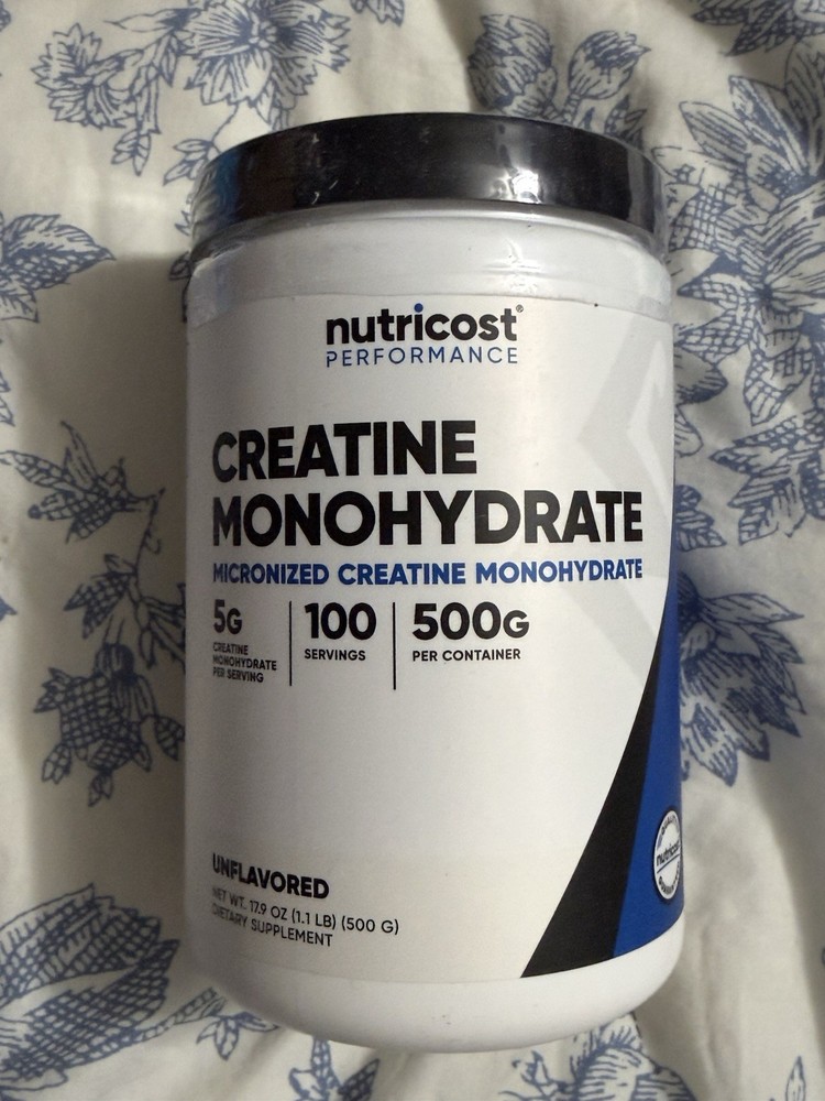 Nutricost Pure Creatine Monohydrate 500 Gram Powder Exp 8/2028 Unflavored