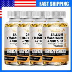 Zinc Calcium Magnesium & Vitamin D Complex Supplement Bone Muscle Immune Support