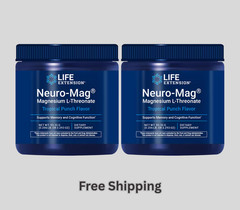 2X Life Extension Neuro-Mag Magnesium L-Threonate (Tropical Punch) Powder 93.35g