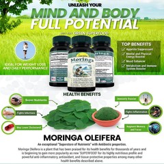 Organic Moringa Leaf | Best Supplement Capsule Pill Men Women FREE SHIP