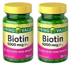 Biotin 5000 mcg 2X120=240 Softgels VITAMIN FOR HAIR 4 month Supply Expire 2026