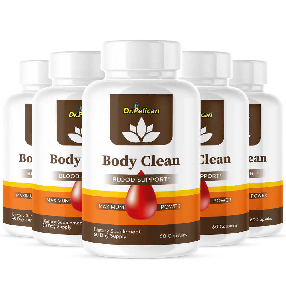 Body Clean- Blood Support- 5 Bottles- 300 Capsules