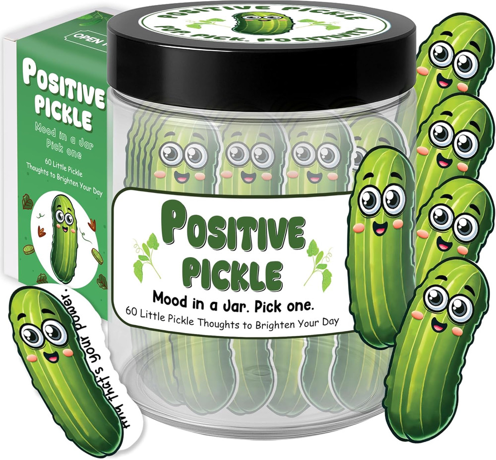 Emotional Support Pickle, Positive Pickle Jar, 60 Positive Daily Affirmations Ca