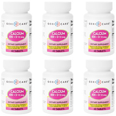 Geri-Care Calcium 600 mg + Vitamin D3 – 60 Tablets | Caltrate (6 Pack) – 6-2027