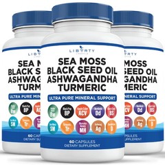 Liberty Lifestyle Sea Moss Black Seed Oil Ashwagandha Turmeric Bladderwrack B…
