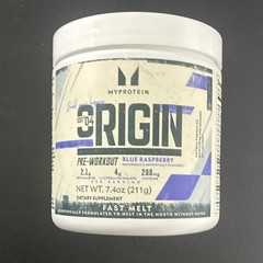 Myprotein Origin Pre-Workout Powder Blue Raspberry 7.4 oz (211g) ex 09/26