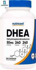 Nutricost DHEA 50mg, 240 Capsules – Gluten Free, Soy Free, Non-GMO, Supplement