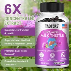 TAOTERS Milk Thistle 10:1 Extract 3500 mg (Silymarin) – 30 To 120 Caps