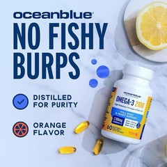 OceanBlue Omega-3 2100mg Fish Oil 60 Softgels EXP 9/28 FAST SHIPPING