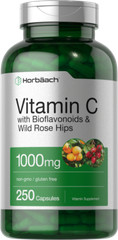 Vitamin C 1000mg | 250 Capsules | With Bioflavonoids and Rose Hips | by Horbaach