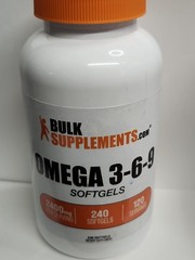 BulkSupplements Omega 3-6-9 Softgels 240ct – 2400 mg Per Serving BB 01/2028