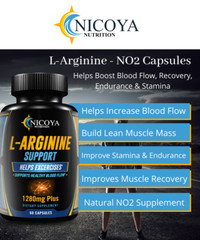 L-Arginine, Nitric Oxide Pre Workout Booster Muscle Building & Energy Supplement