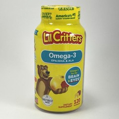 Lil’ Critters Omega-3 Gummies 120 Vitamins EPA DHA ALA Kids Supplement Exp 08/26
