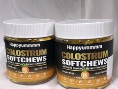 2 Pack- Happyummmm- Colostrum Softchews 60 Ct Each Pineapple EXP 3/27 (box 87)