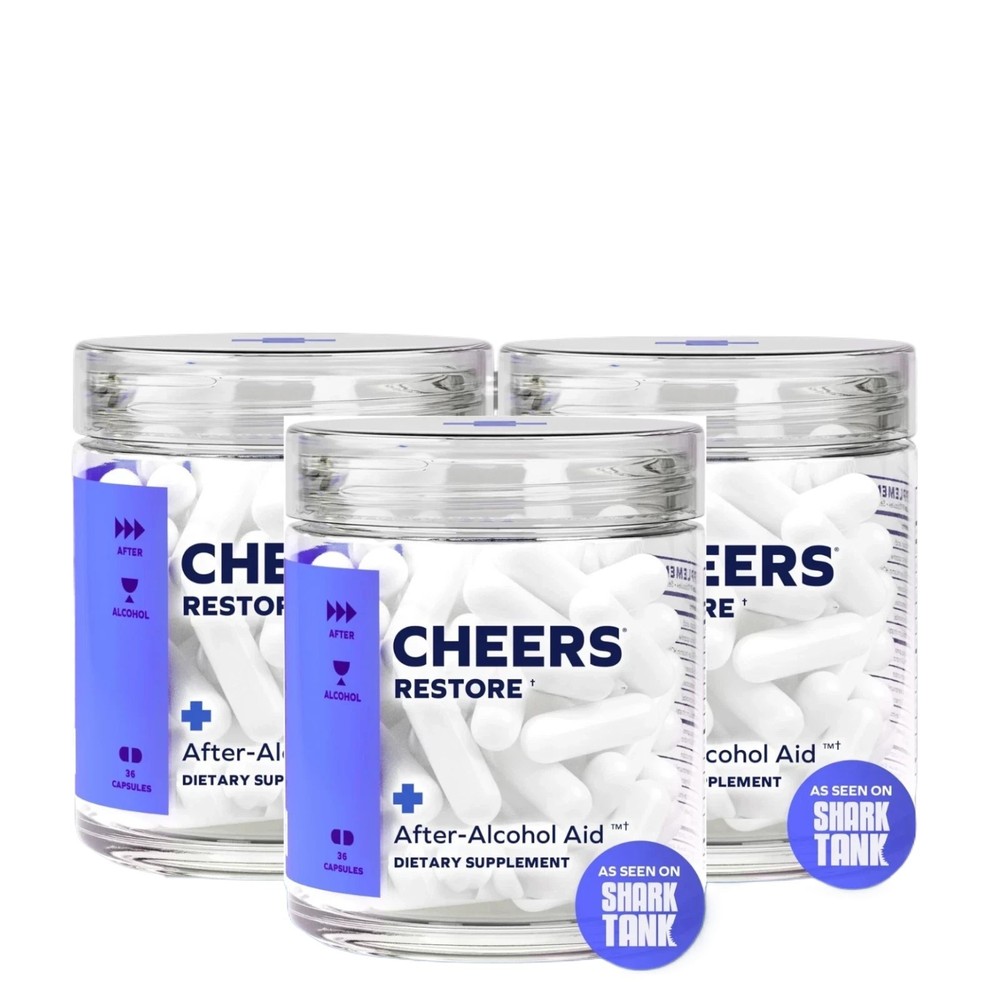 3 Packs Cheers Restore Supplement W/ DHM + L-Cysteine – After-Alcohol assist