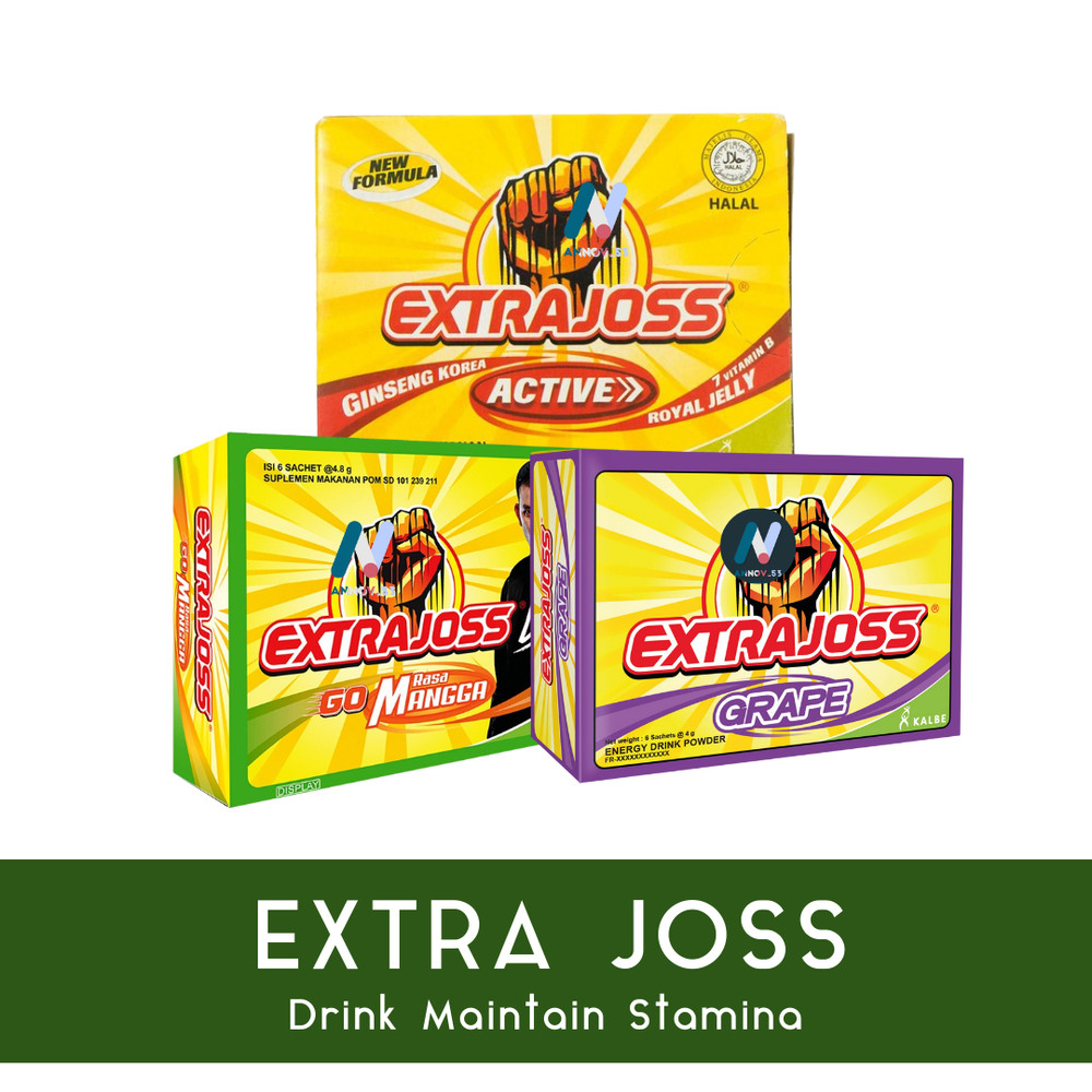 3Box Extra Joss (Active Mango Grape) Herb Gingseng Energy Drink Maintain Stamina