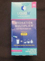 10 Stick Packs Liquid I.V. Energy Multiplier Drink Mix Passion Fruit .56 Oz Each