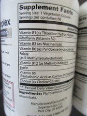 *2* B-COMPLEX Vitamins 120 Veggie Caps Superior Labs (Lot of 2) Exp 04/2025