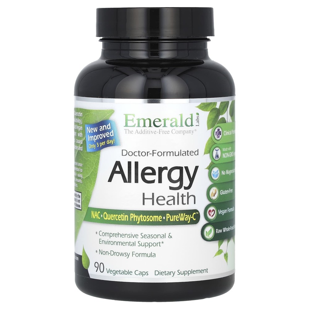 2 X Emerald Laboratories, Allergy Health, 90 Vegetable Caps