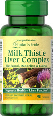Milk Thistle Liver Complex, Supports Healthy Liver Function, 90 Count, White