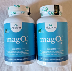 2 PACK nbpure MagO7 Cleanse Oxygen Based Magnesium 90 Capsules Each Ex 6/2028
