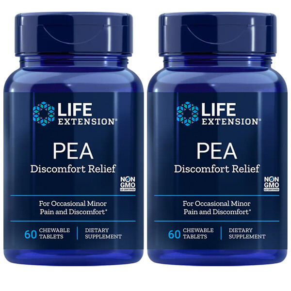 Palmitoylethanolamide (PEA) 600mg 2X60 Chewables Life Extension DiscomfortRelief