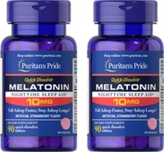Super Strength Melatonin 10Mg Quick Dissolve Cherry Flavor 90X2=180 Tablets 2027