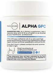 Type Zero Alpha GPC 600mg Per Serving, 90 Vegetarian Capsules – Non-GMO