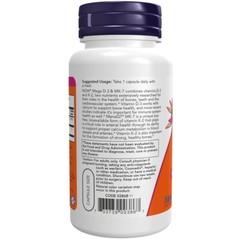 NOW Foods Mega D-3 & MK-7 5000IU / 180mcg – 120 Capsules