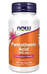 Now Foods PANTOTHENIC ACID 500 mg 100 caps Vitamin B-5 B complex 05/27EXP