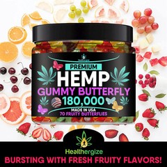 Natural Gummies Butterflies-Stress, Sleep, Anxiety, Muscle, Pain, Relax-USA Made