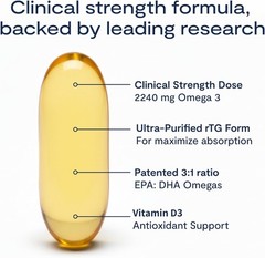 PRN De3 Omega Benefits 120 Softgels Daily Care Bottle