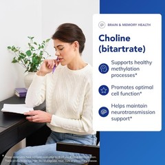 Pure Encapsulations Choline Bitartrate – Brain & Liver Support – 100 Caps
