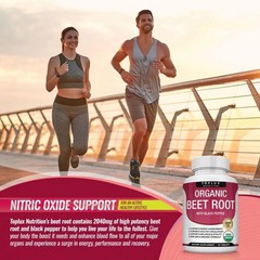 Toplux Organic Beet Root Tablets-Nitric Oxide Booster Beetroot Formula 2040mg