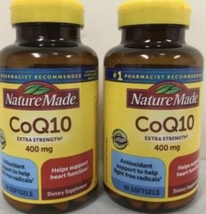 Nature Made CoQ10 Extra Strength 400 mg 90×2=180 Softgels Lot Of 2 Exp 8/27+