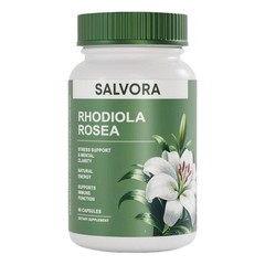 Salvora Rhodiola Rosea Dietary Supplement, 60 Capsules, Stress Assistance