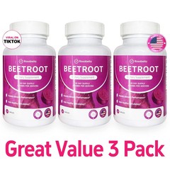 3PCS Rosabella Organic Beet Root 60 CapsulesNatural Energy Boost Blood Pressure+