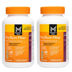 2 Pack – Member’s Mark Fiber Capsules 100% Psyllium 400 ct (Total 800)