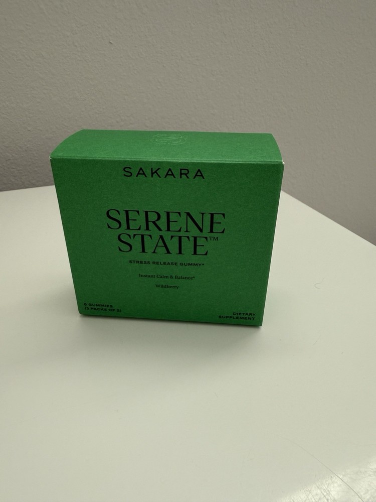 SAKARA Serene State Stress Release Wildberry Gummy Trial pack of 6 Gummies NIB
