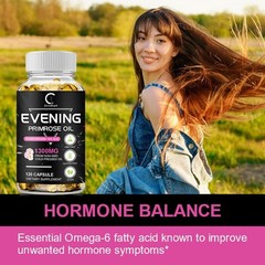 3x Evening Primrose Oil Capsules 1300MG &GLA -Anti-Aging,Whitening 120Caps
