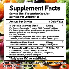 Digestive Enzymes w/ Prebiotic & Probiotics, Gas, Constipation & Bloating Relief