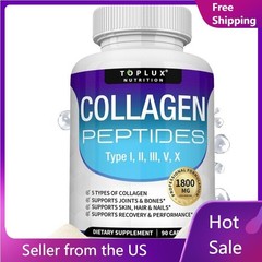 Toplux Multi Collagen Peptides Pills 1800 Mg Complex Superior Collagen Complex*/