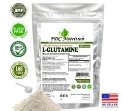 L-GLUTAMINE POWDER 1.1lb (500g) – 100 Servings, Non-GMO, Gluten Free