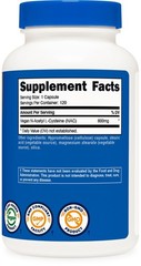 Nutricost N-Acetyl L-Cysteine (NAC) 600mg, 120 Vegan Capsules – Non-GMO-