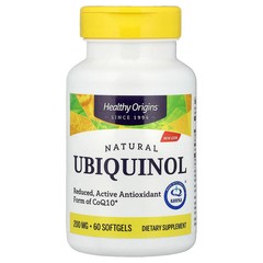 Healthy Origins Ubiquinol Kaneka QH 200 mg 60 Softgels All-Natural, Dairy-Free,