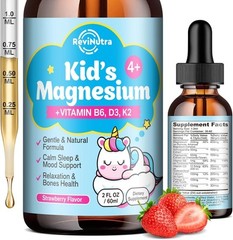 Kids Magnesium Glycinate Liquid Drops with Omega-3, Ashwagandha, Vitamin B6,